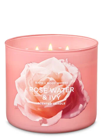 Rose Water and Ivy Large Single Wick Candle