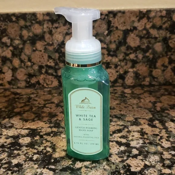White Barn foaming hand soap gentle cleansing formula with signature scents moisturizing essential oils elegant bathroom decor