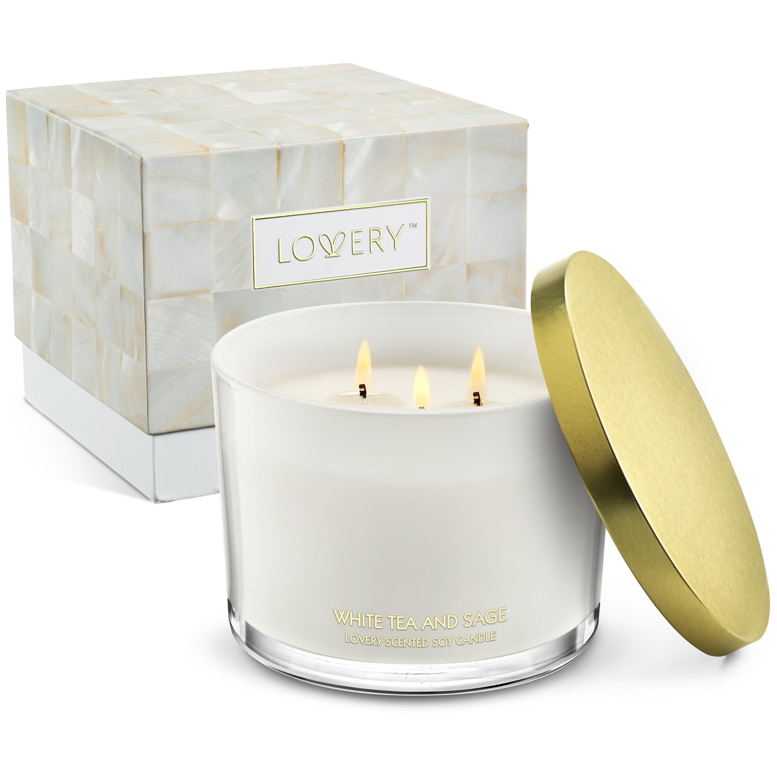White Tea and Sage Premium 3-Wick Candle