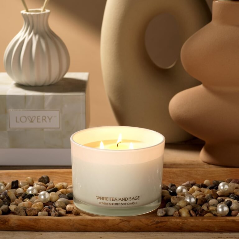 White Tea and Sage Premium 3-Wick Scented Candle