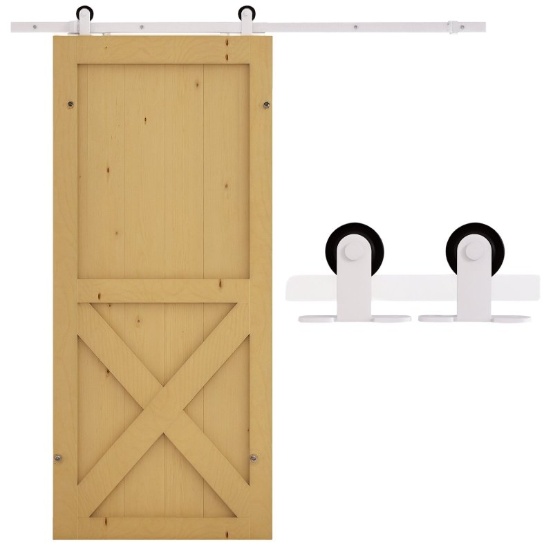 Rustic White Barn Door Hardware Kit